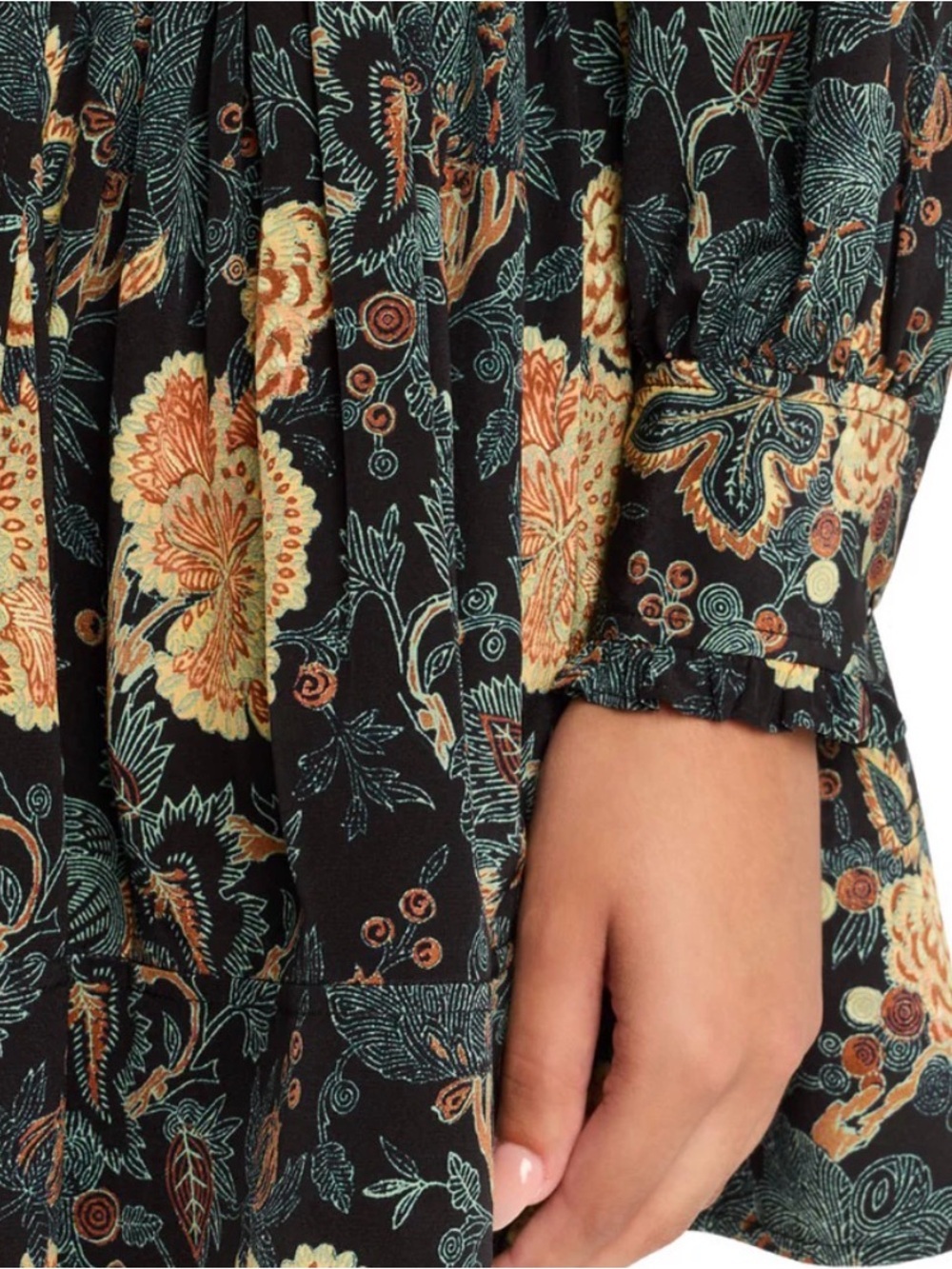 ULLA JOHNSON
SIMONA SILK LONG SLEEVE MINI DRESS IN NUIT size O New! - Picture 5 of 15